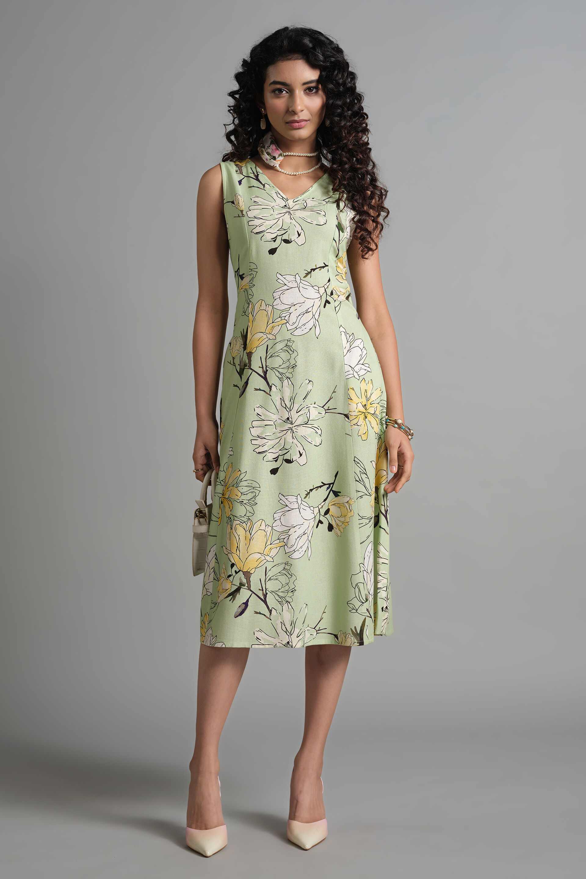 Summer Flowers Dress, Mint, image 2